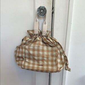 Calpak Tan Checkered Women's Bag